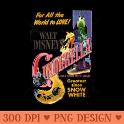 disney cinderella vintage movie box art poster - vector png clipart