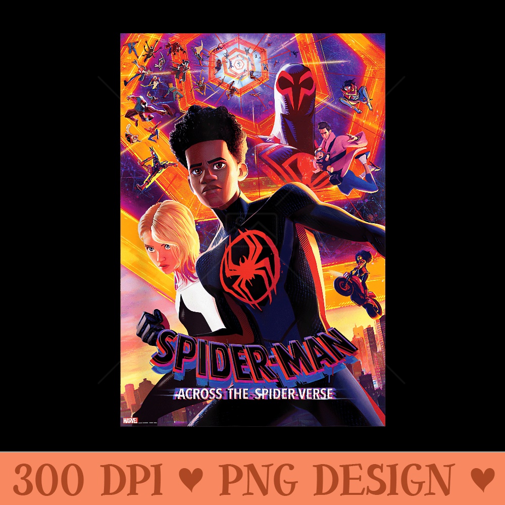 Marvel SpiderMan Across the SpiderVerse Infinite Spiders - High Resolution PNG download - Bring Your Designs to Life