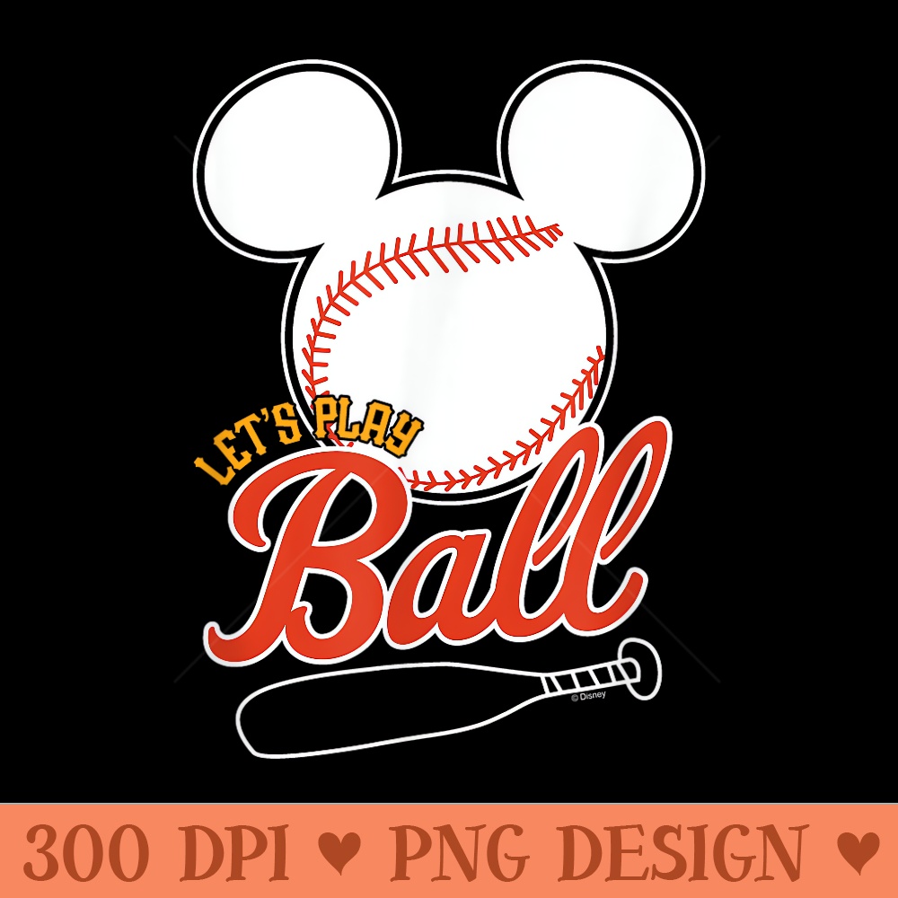 Disney Mickey Lets Play Ball Baseball - PNG design downloads - Spice Up Your Sublimation Projects