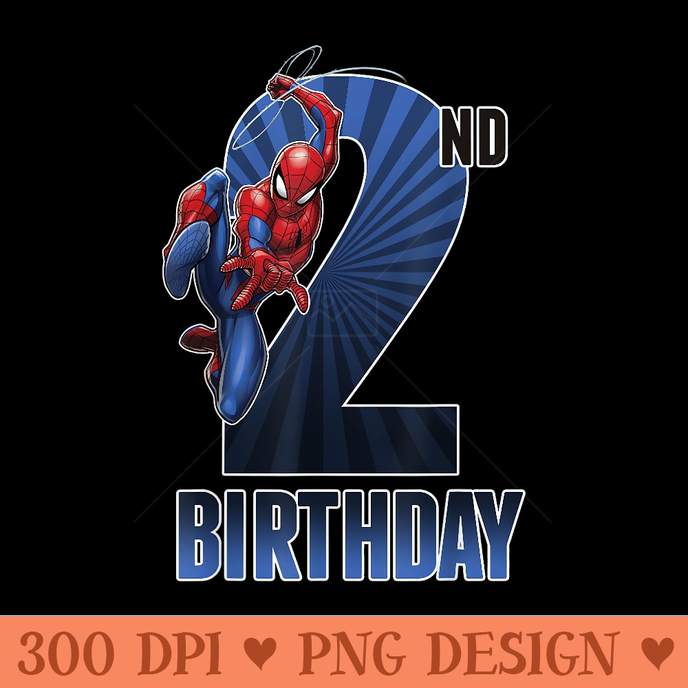 Marvel SpiderMan Swinging 2nd Birthday Graphic - PNG design assets - Versatile And Customizable Designs