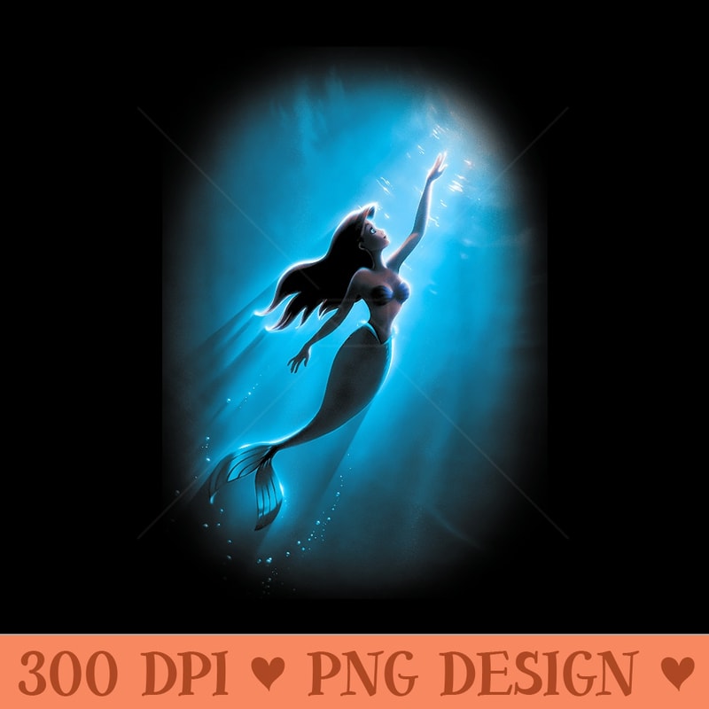 Disney Little Mermaid Ariel Swim Under Water Light T - PNG Clipart - Easy To Print And User Friendly Designs