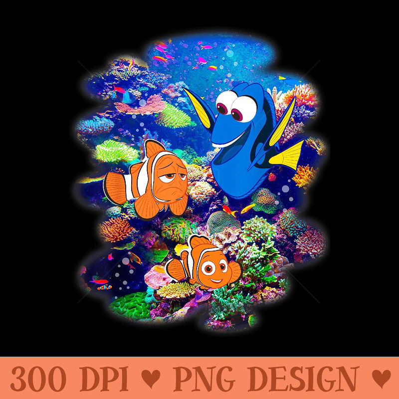 Disney Pixar Finding Dory Marlin Nemo Rainbow Reef Scene - PNG Design Files - Enhance Your Apparel