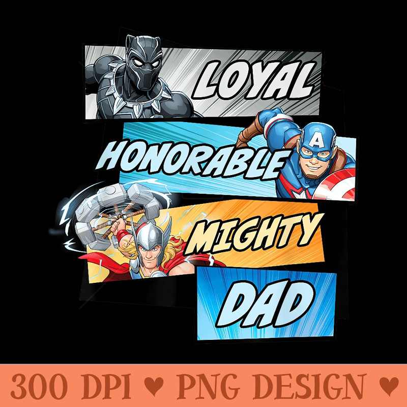 Marvel Avengers Super Hero Mighty Dad Birthday Fatheru2019s Day - Vector PNG download - Versatile And Customizable Designs