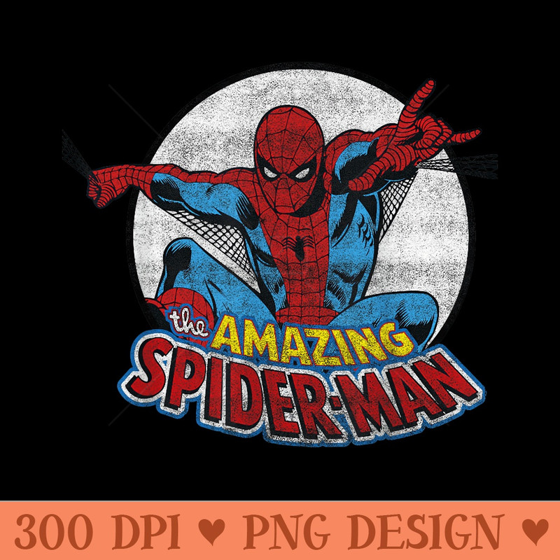 Marvel Amazing SpiderMan Vintage Circle Portrait Logo - PNG Design Files - Lifetime Access To Purchased Files