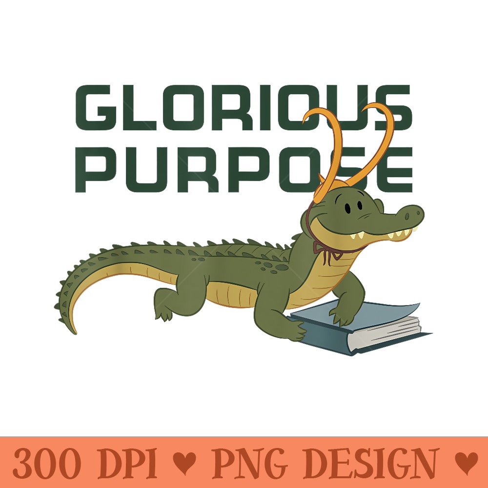 Marvel Loki Alligator Loki and Book Glorious Purpose - PNG design downloads - High Resolution And Print Ready Designs