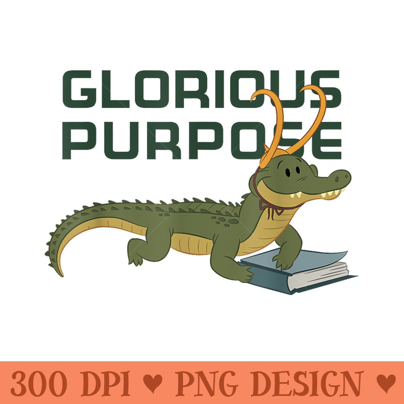 Marvel Loki Alligator Loki and Book Glorious Purpose - PNG design downloads - High Resolution And Print Ready Designs