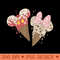 Disney Mickey And Friends Mickey Minnie Ice Cream Cones Short Sleeve - Printable PNG Images - High Resolution And Print Ready Designs