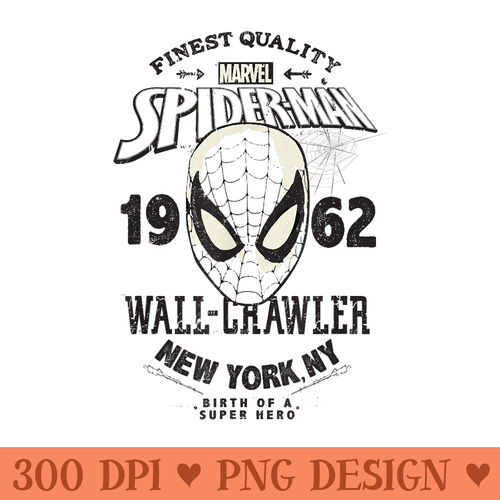 Marvel SpiderMan 1962 Birth Of A Super Hero Big Retro Logo - PNG design downloads - Perfect for Sublimation Art