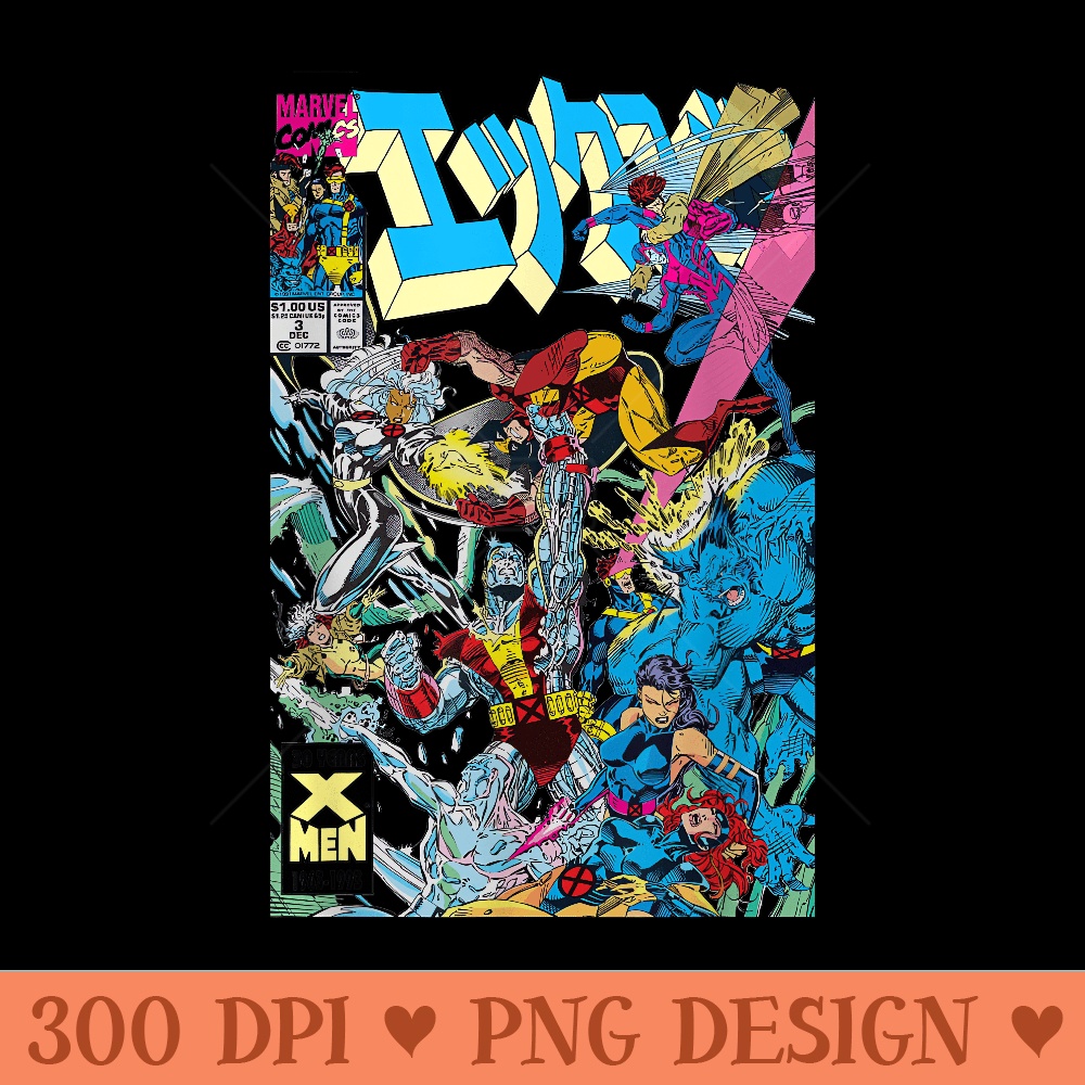 Marvel XMen Team Conflict Kanji Comic Book Cover Retro - High Quality PNG download - Revolutionize Your Designs