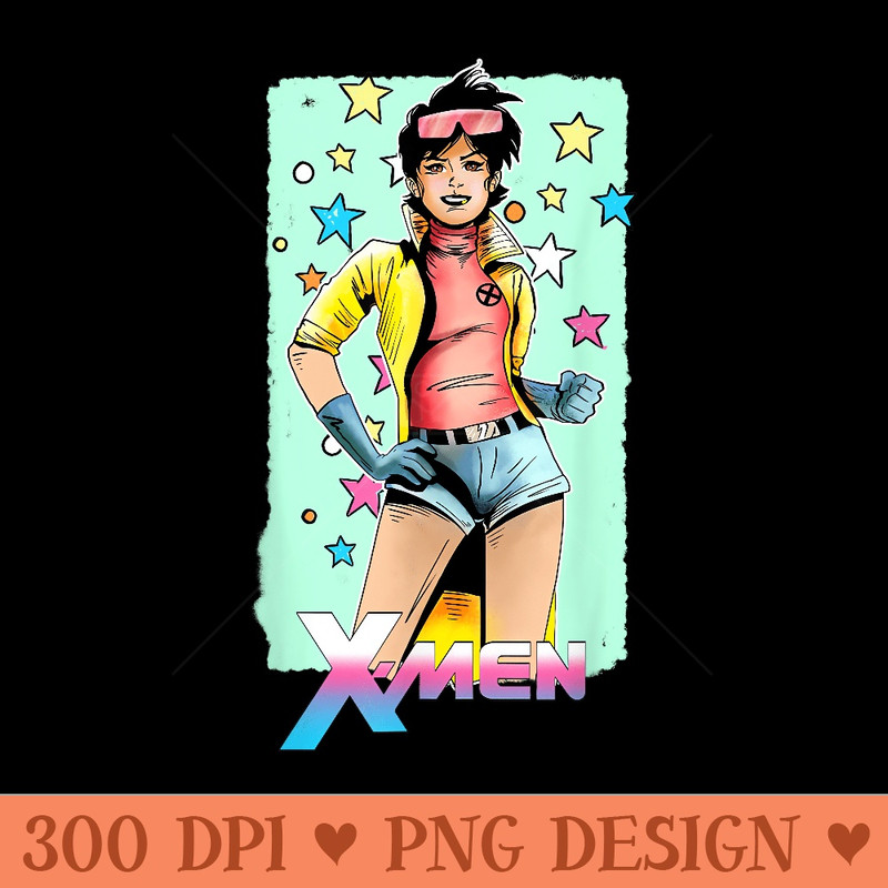 Marvel XMen Jubilee Retro Bubble Color Pop Graphic T - Digital PNG Downloads - Quick And Seamless Download Process