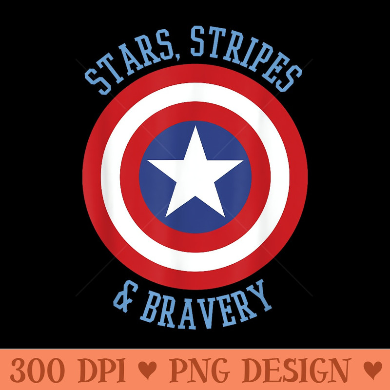 Marvel Captain America Stars Stripes Bravery Circle Shield - PNG graphics - Revolutionize Your Designs