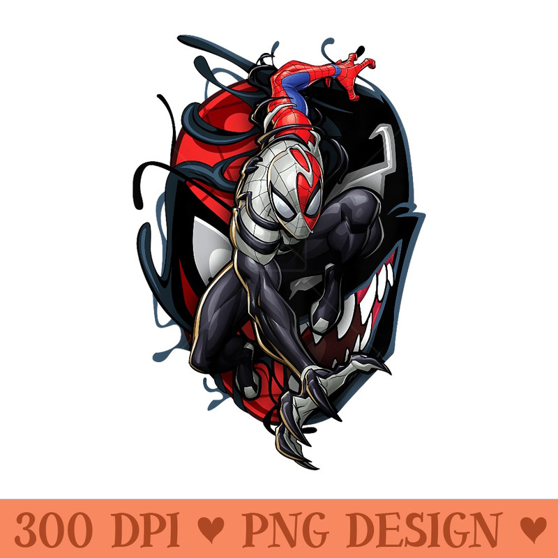 Marvel SpiderMan Classic Venom SpiderMan Split Mask Icon - Unique Sublimation PNG Download - Unique And Exclusive Designs