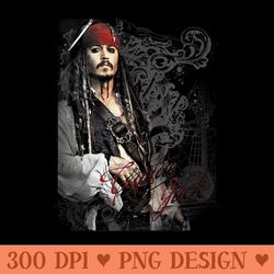 disney pirates of the caribbean captain jack ornate poster - png design files