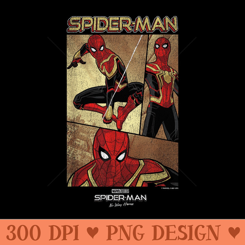 Marvel SpiderMan No Way Home SpiderMan Panel Poster - PNG Templates - Bold & Eye Catching
