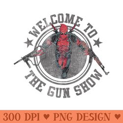 marvel deadpool welcome to the gun show action portrait - printable png images