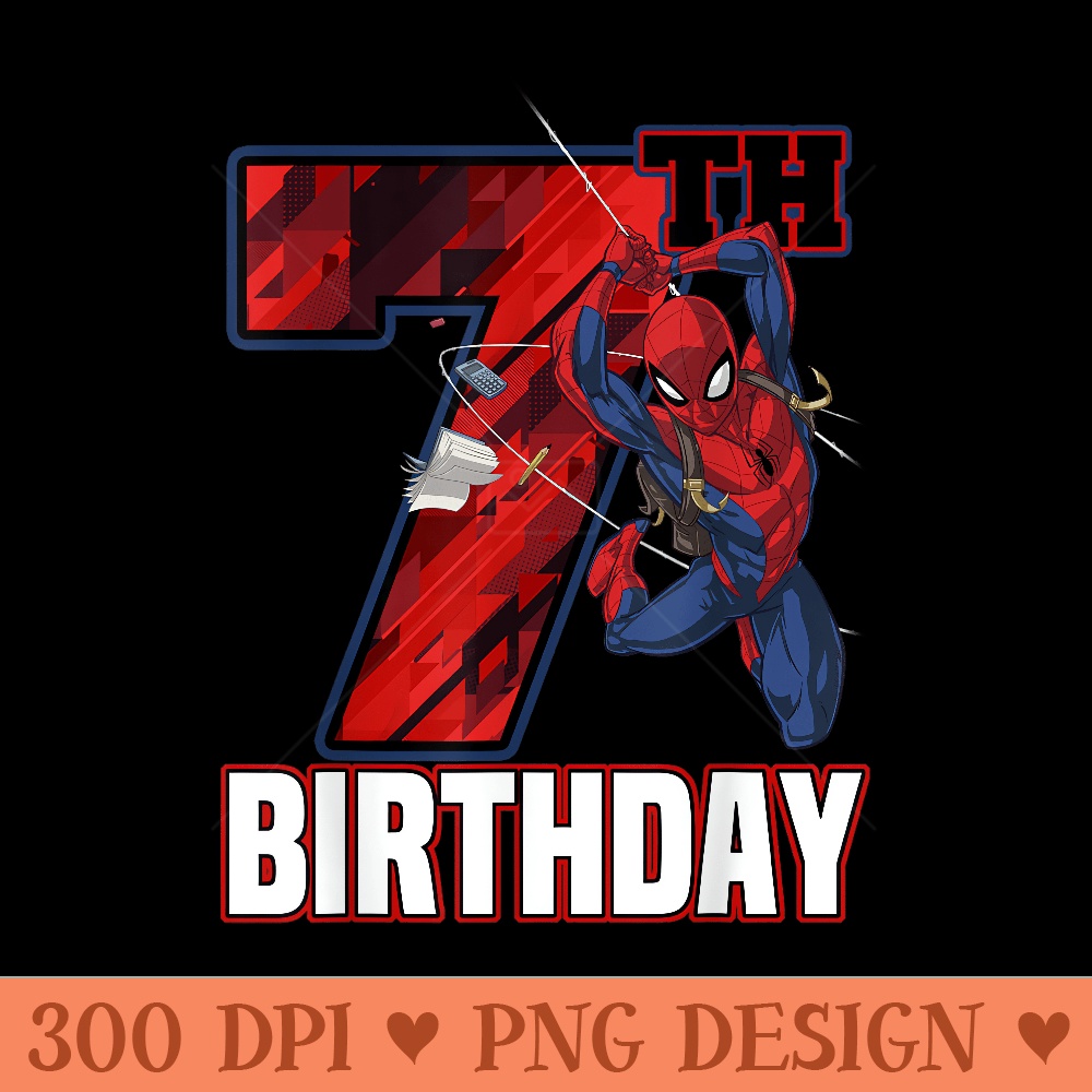 Marvel SpiderMan Web Swing 7th Birthday - PNG Templates - Premium Quality PNG Artwork