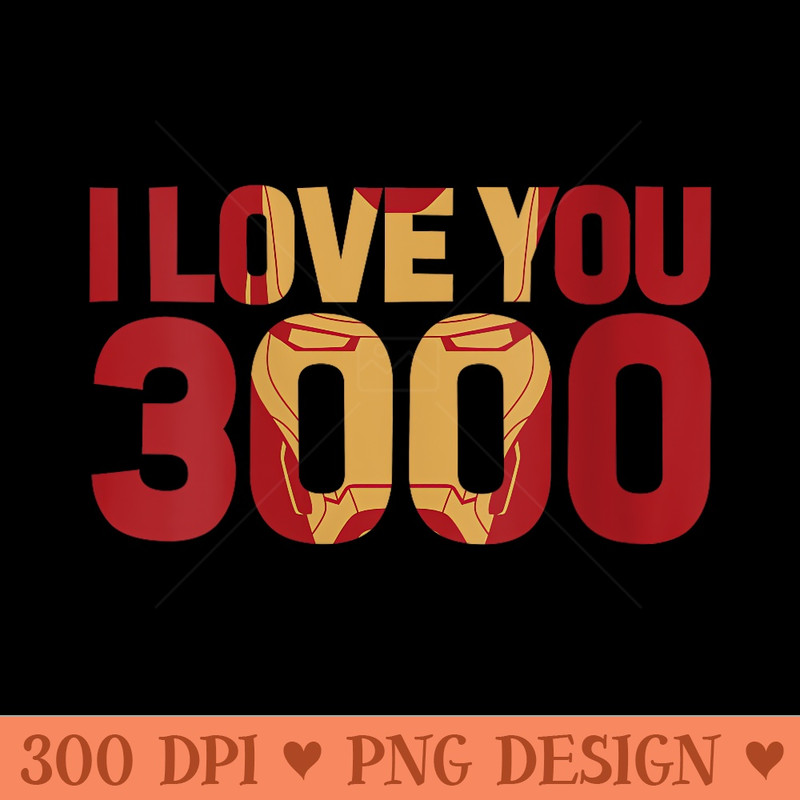 Womens Marvel Avengers Endgame Iron Man I Love You 3000 Text Fill - Mug Sublimation PNG - Bold & Eye Catching