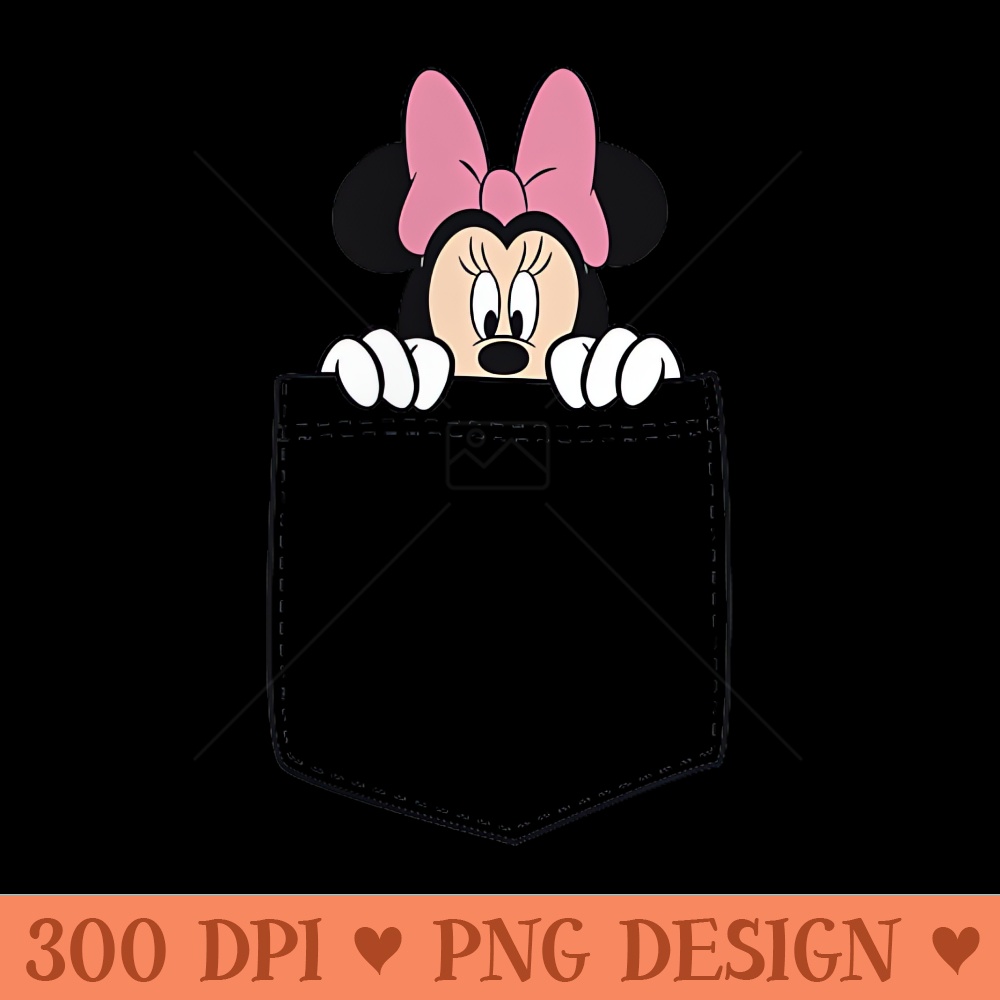 Black Disney Minnie Mouse Classic Fit T Crew Neck, Short Sleeve, Casual Polyester Cotton - High Quality PNG files - Unlock Vibrant Sublimation Designs