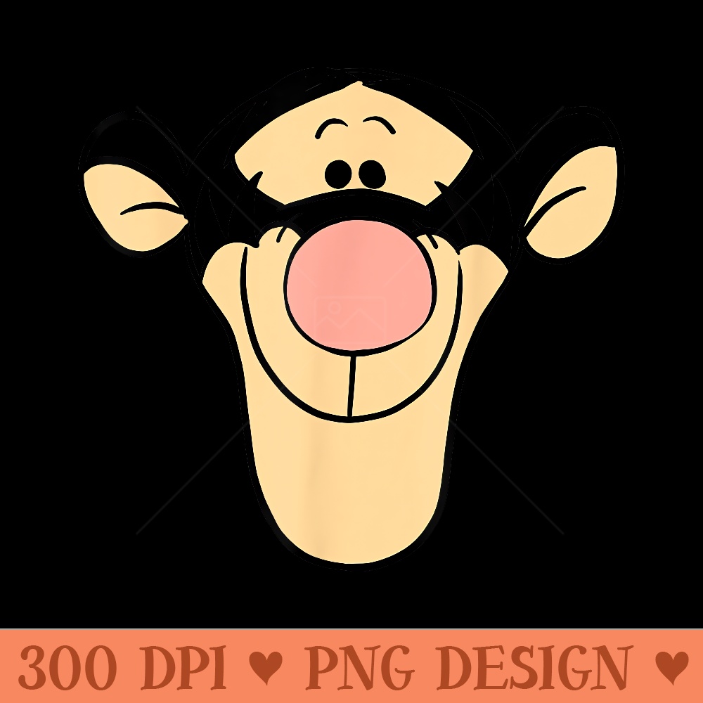 Disney Winnie The Pooh Tigger Large Face - Design PNG template - High Resolution And Print Ready Designs
