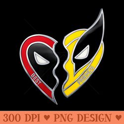 marvel studios deadpool wolverine best friends heart charm premium - png design files