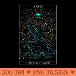 disney the little mermaid ariel the dreamer tarot card - png templates