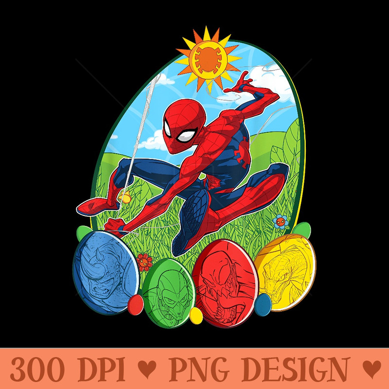 Marvel SpiderMan and Villains Easter Egg - Beautiful PNG download - Stunning Sublimation Graphics
