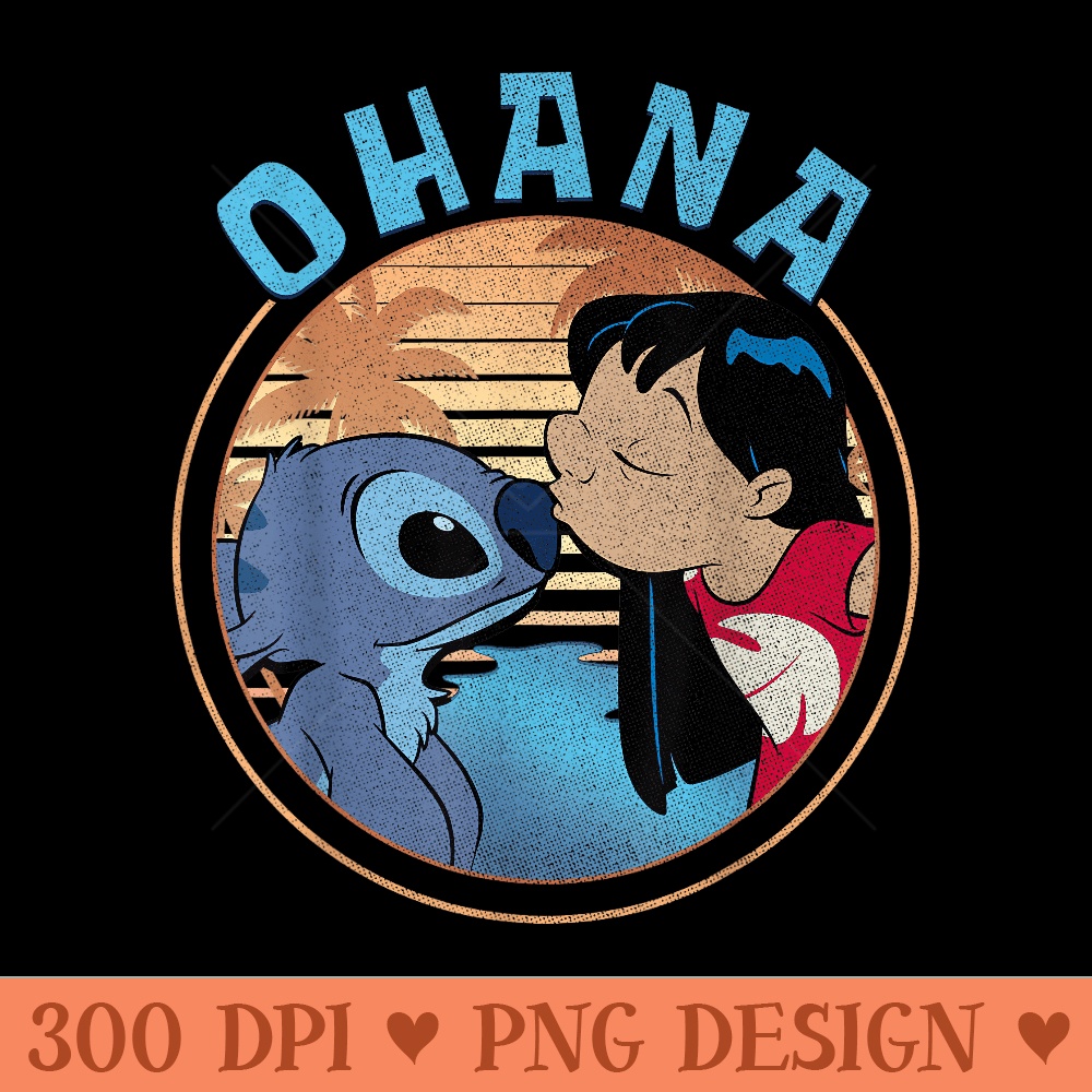 Disney Lilo Stitch Ohana Portrait - PNG Art Files - High Resolution And Print Ready Designs