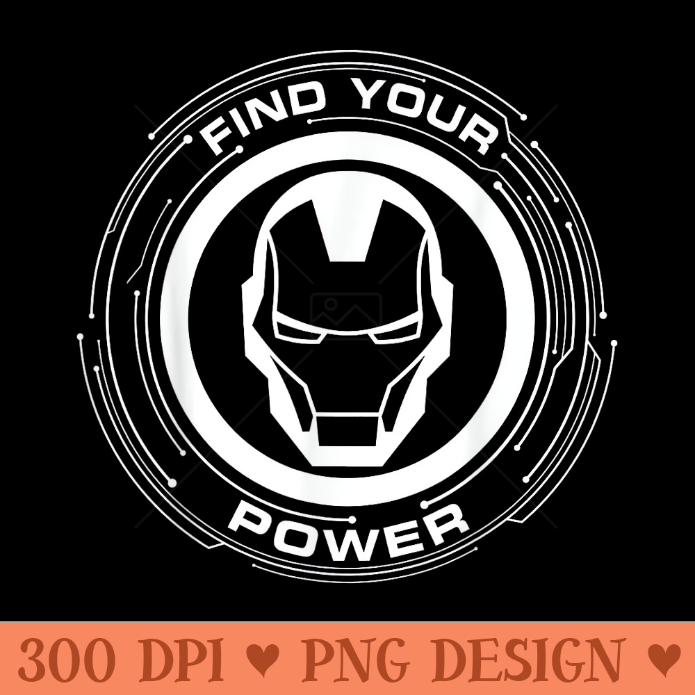 Marvel Iron Man Find Your Power Simple Logo - Vector PNG Clipart - Trendsetting And Modern Collections