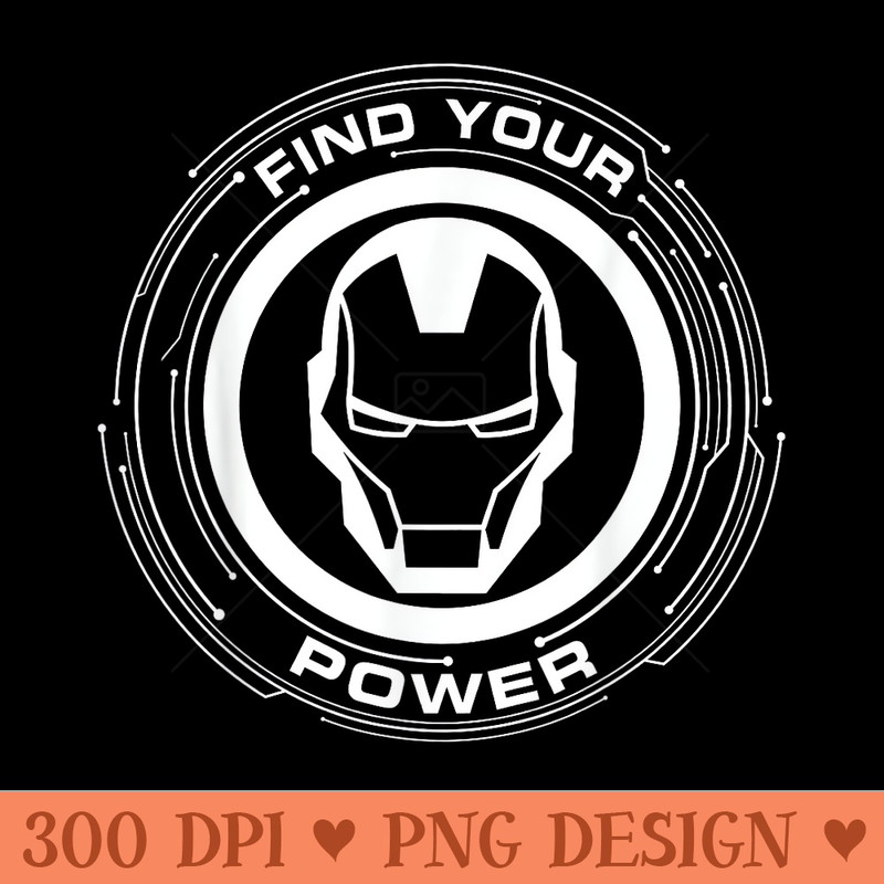 Marvel Iron Man Find Your Power Simple Logo - Vector PNG Clipart - Trendsetting And Modern Collections