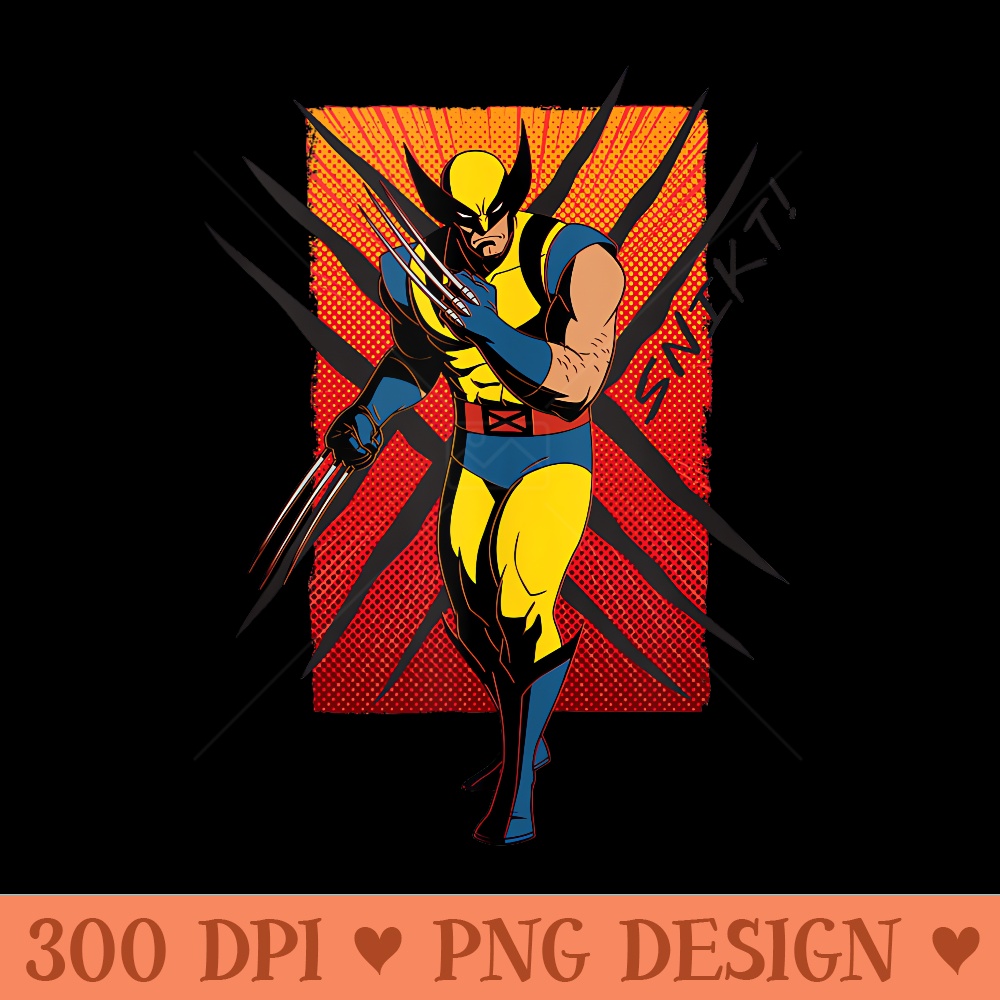 Marvel XMen 97 Wolverine Vintage Snikt Slash Comic Panel - High Quality PNG Clipart - Spice Up Your Sublimation Projects