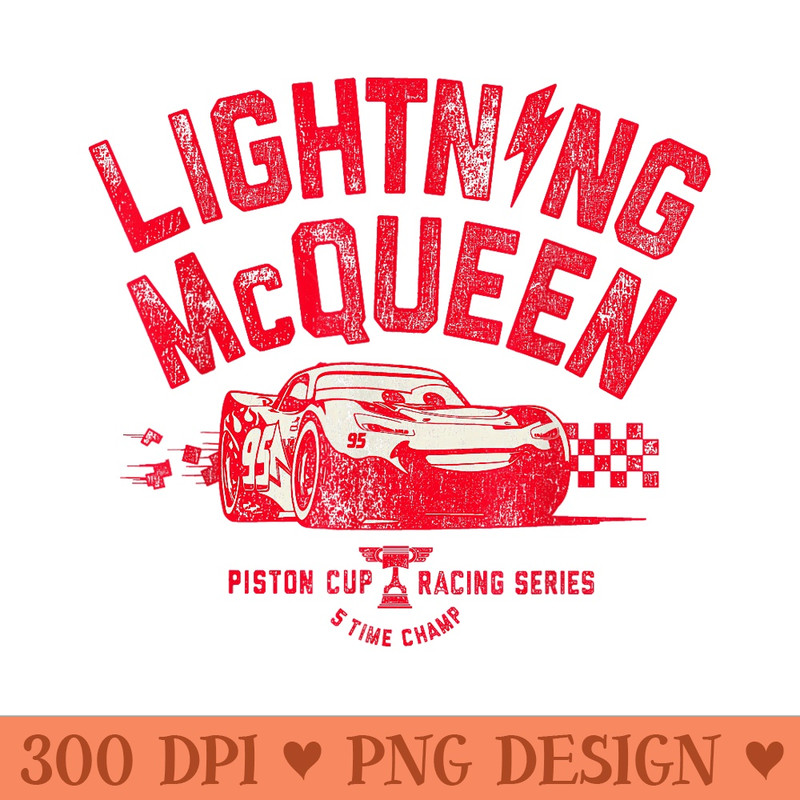 Disney Pixar Cars 3 Lightning McQueen Racing Vintage Badge - Vector PNG download - Bring Your Designs to Life