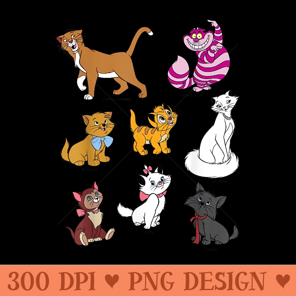 Disney Mickey And Friends Cats Portraits - High Quality PNG Clipart - High Resolution And Print Ready Designs