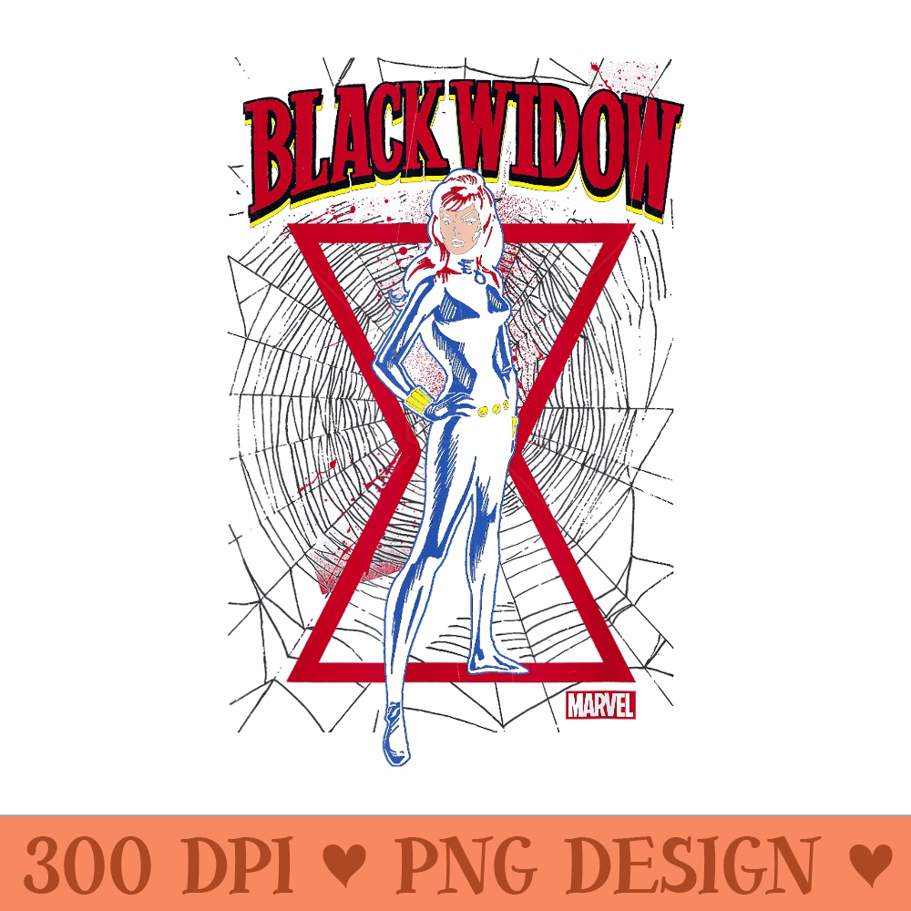 Marvel Black Widow Classic Retro Comic Stance T - Printable PNG Graphics - Limited Edition And Exclusive Designs