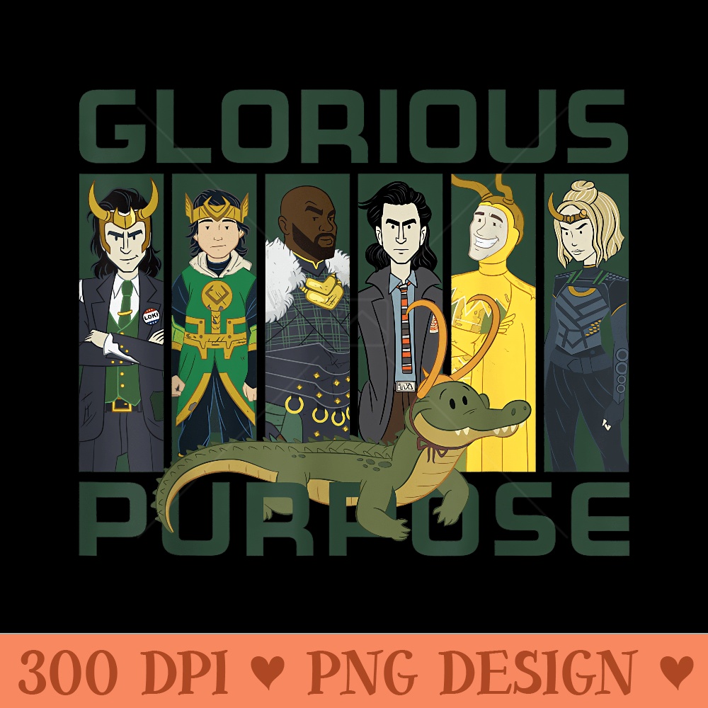 Marvel Loki Variants Alligator Loki Glorious Purpose - Modern PNG designs - High Resolution And Print Ready Designs