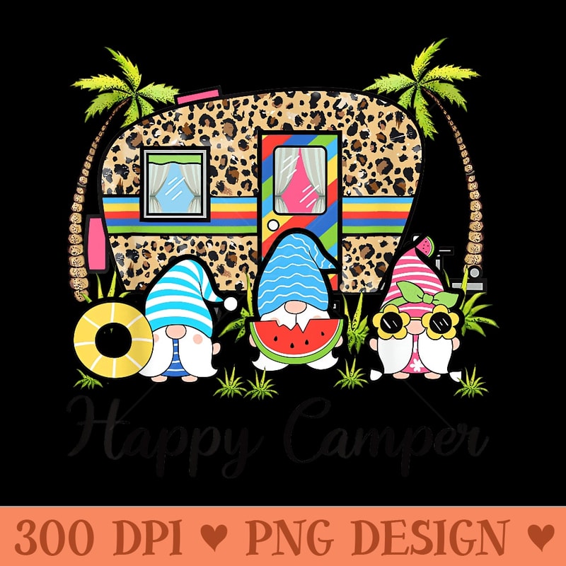 Leopard Print Rv Leopard Camping RV Gnome Camper Happy Summer Camping - PNG P | Inspire ...
