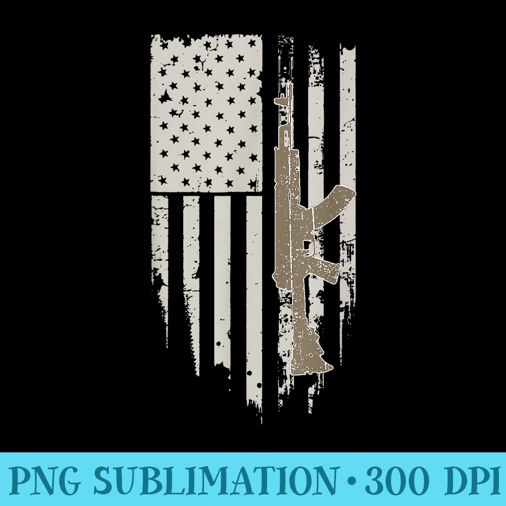 USA Flag Guns Weapons Rifles 2A Amendment Fathers Day - Sublimation designs PNG - Perfect for Sublimation Mastery