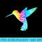 Pretty Tie Dye Hummingbird - Printable PNG Images - Perfect for Creative Projects