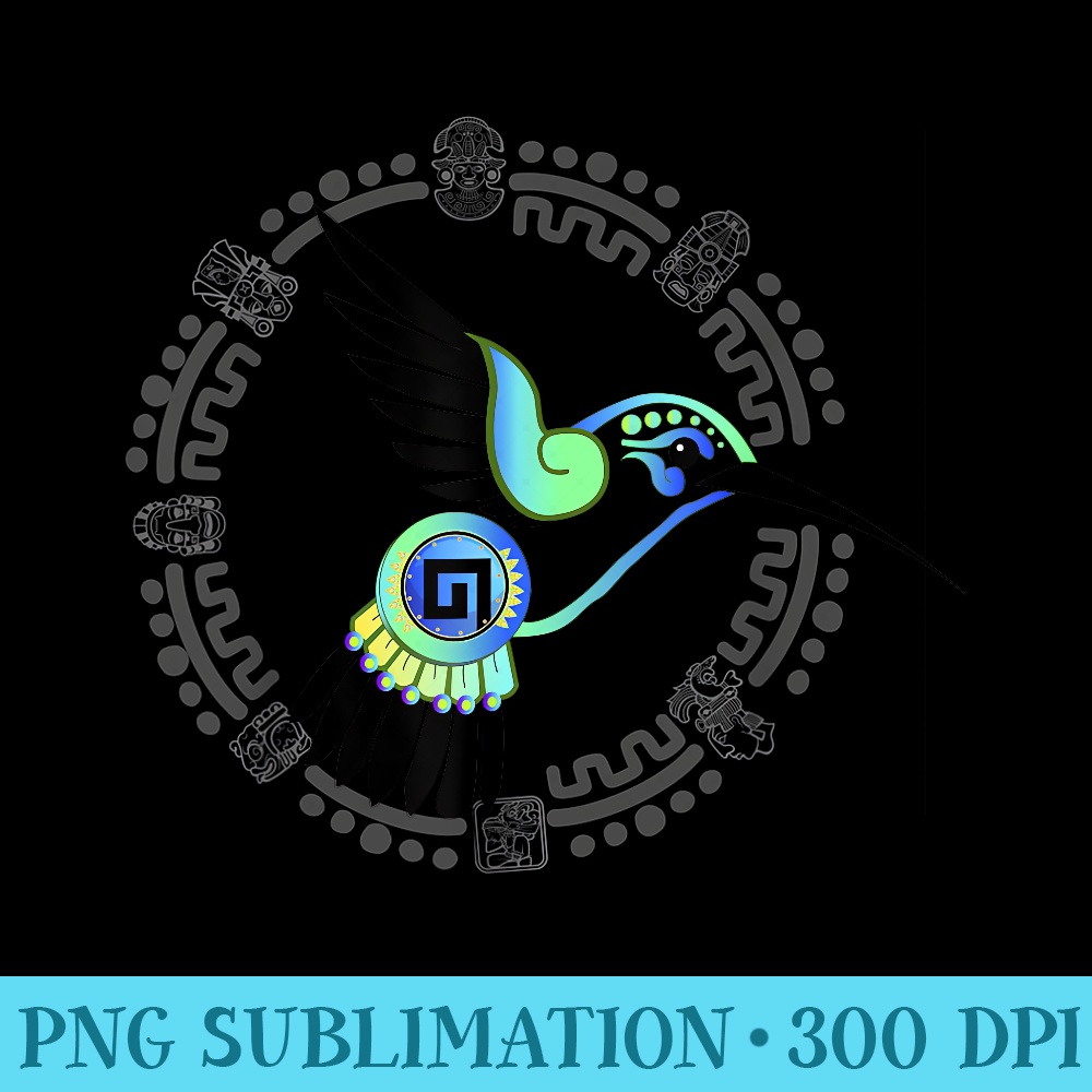 Mexican hummingbird, colibri azteca y maya - Sublimation backgrounds PNG - Premium Quality PNG Artwork