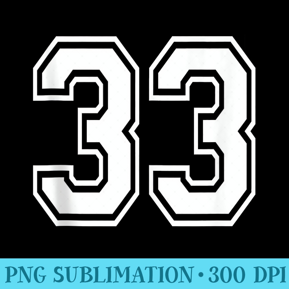 33 Numbered College Sports Team white front back - PNG Graphics Download - Premium Quality PNG Artwork