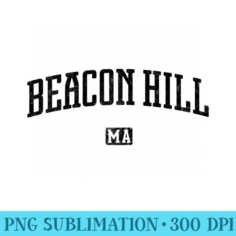 Beacon Hill Massachusetts Raglan Baseball - Shirt Illustration PNG - Spice Up Your Sublimation Projects