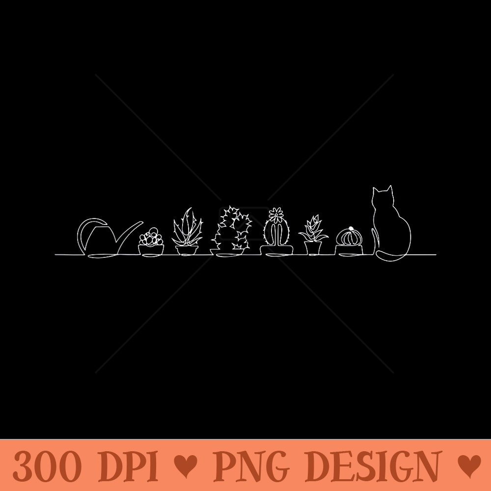 Gardening Gardener Cat Succulent Cactus Plant Lovers Funny - Modern PNG designs - Create with Confidence