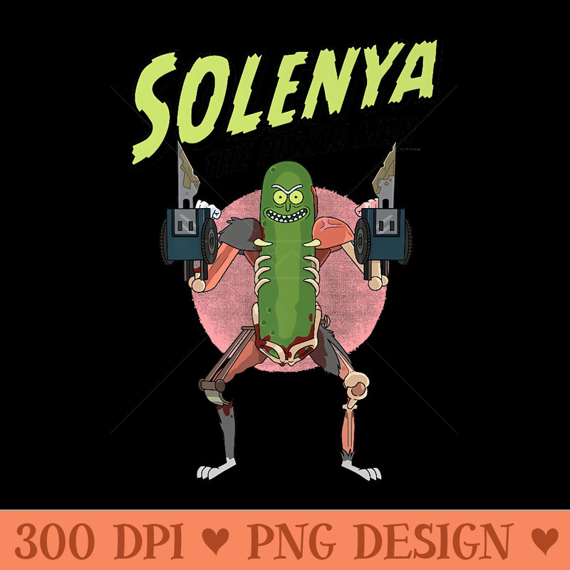 Rick and Morty Pickle Man Solenya Adult Cartoon Design Premium - Beautiful PNG download - Create with Confidence