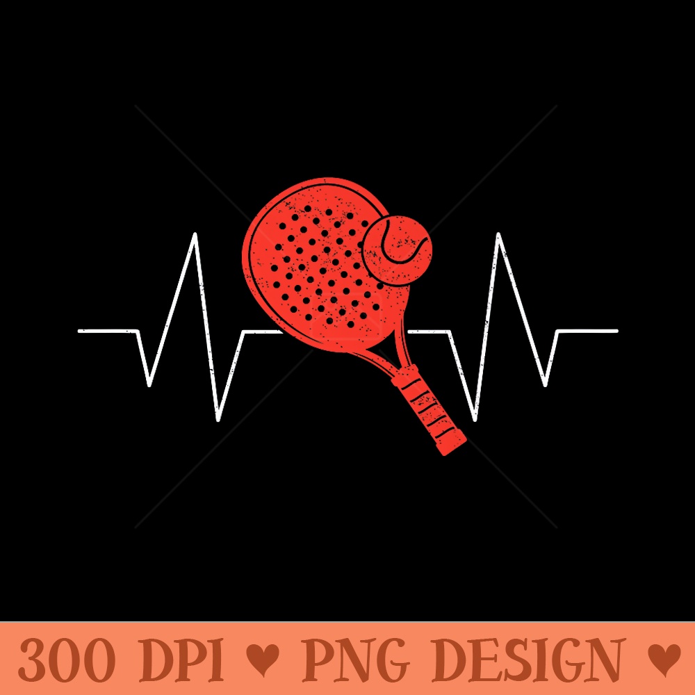 Padel Tennis Heartbeat Padel Tennis Funny Padel Premium - PNG Clipart for Graphic Design - Lifetime Access To Purchased Files