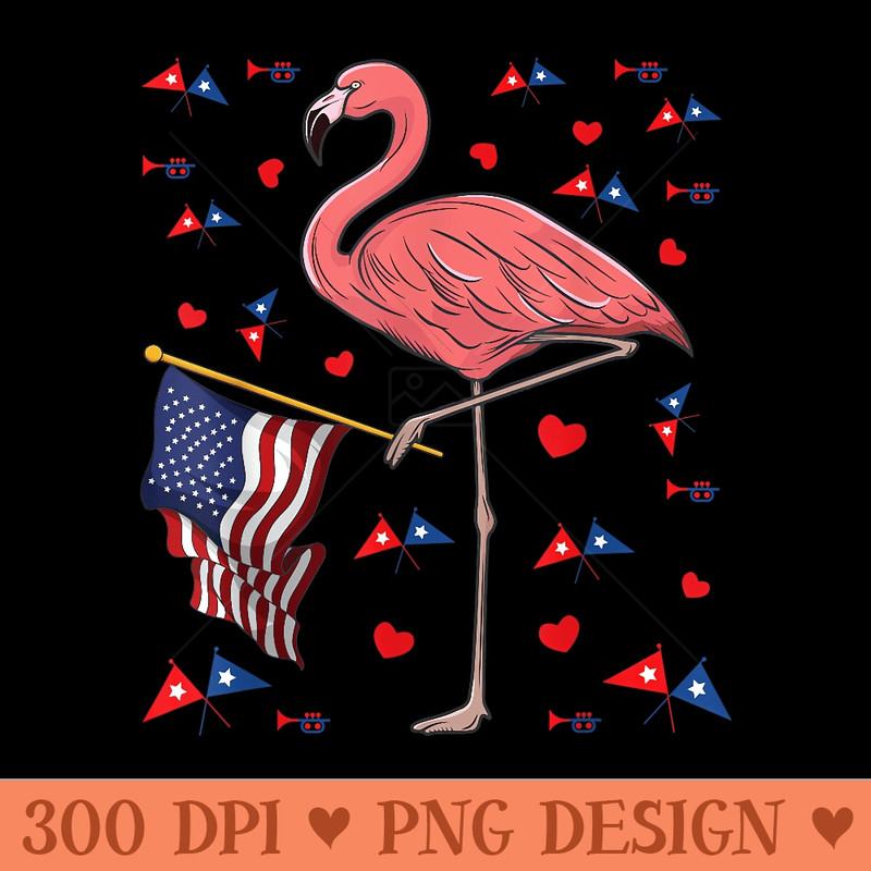 USA Independence Day July 4th American Flag Pink Flamingo - Vector PNG Clipart - Transform Your Sublimation Creations