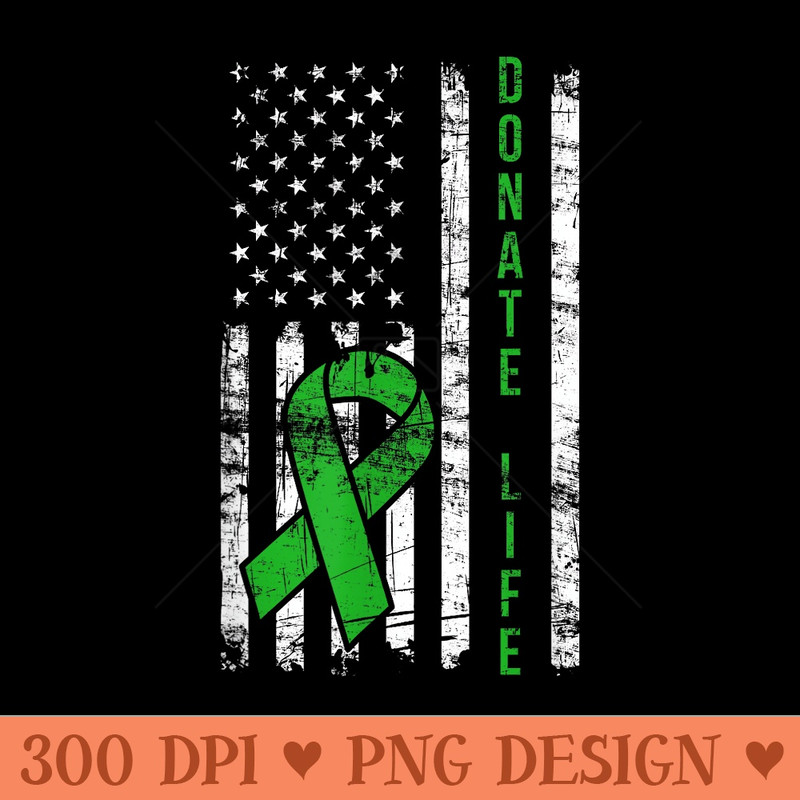 Distressed Donate Life USA Flag Organ ney Donor Ribbon - Mug Sublimation PNG - Lifetime Access To Purchased Files