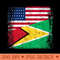 Half Guyanese Flag Vintage Guyana USA - PNG download - Transform Your Sublimation Creations