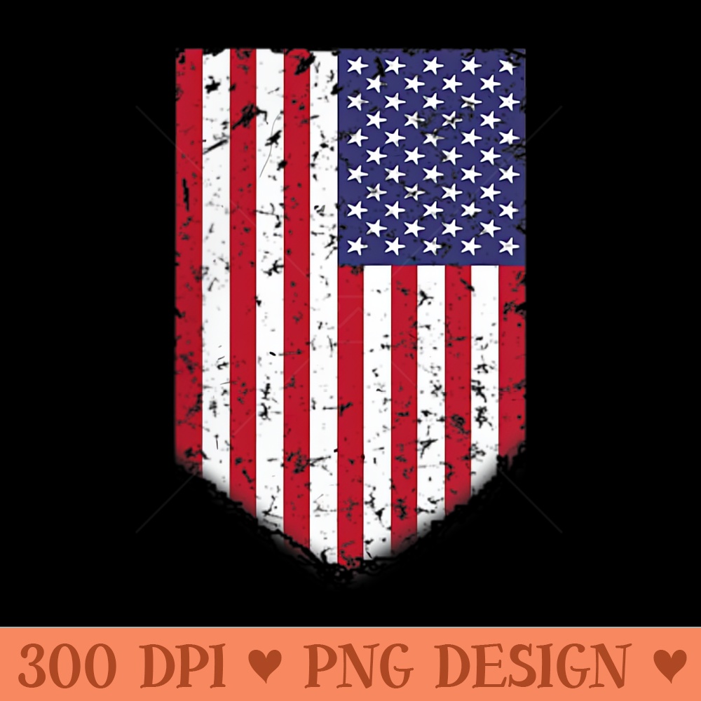 American Flag T USA Chest Pocket US Flags Top - Clipart PNG - Unlock Vibrant Sublimation Designs