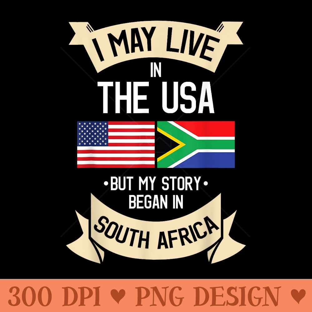 South Africa American Flag USA South African Roots - Clipart PNG - Enhance Your Apparel