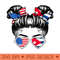 Cute Half American Half Cuban Girl USA Cuba Flag Patriot - Unique PNG Artwork - Unique And Exclusive Designs