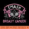 Smash Breast Cancer Tennis Ball Racket Pink Ribbon - High Quality PNG files - Unlock Vibrant Sublimation Designs